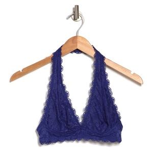 Wishlist Lace Halter Bralette-ELECTRIC BLUE
